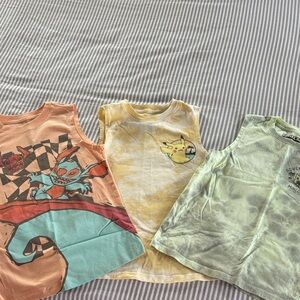 Kids Graphic Sleeveless Tops - Set of 3